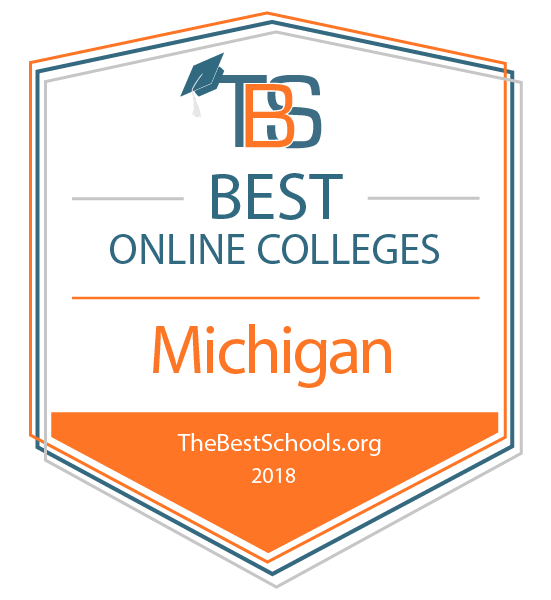 Best Online Colleges Michigan Badge