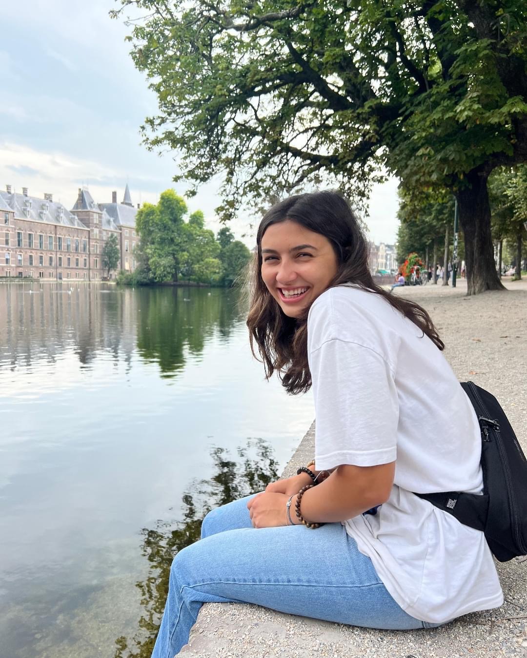 A student studying abroad in Europe