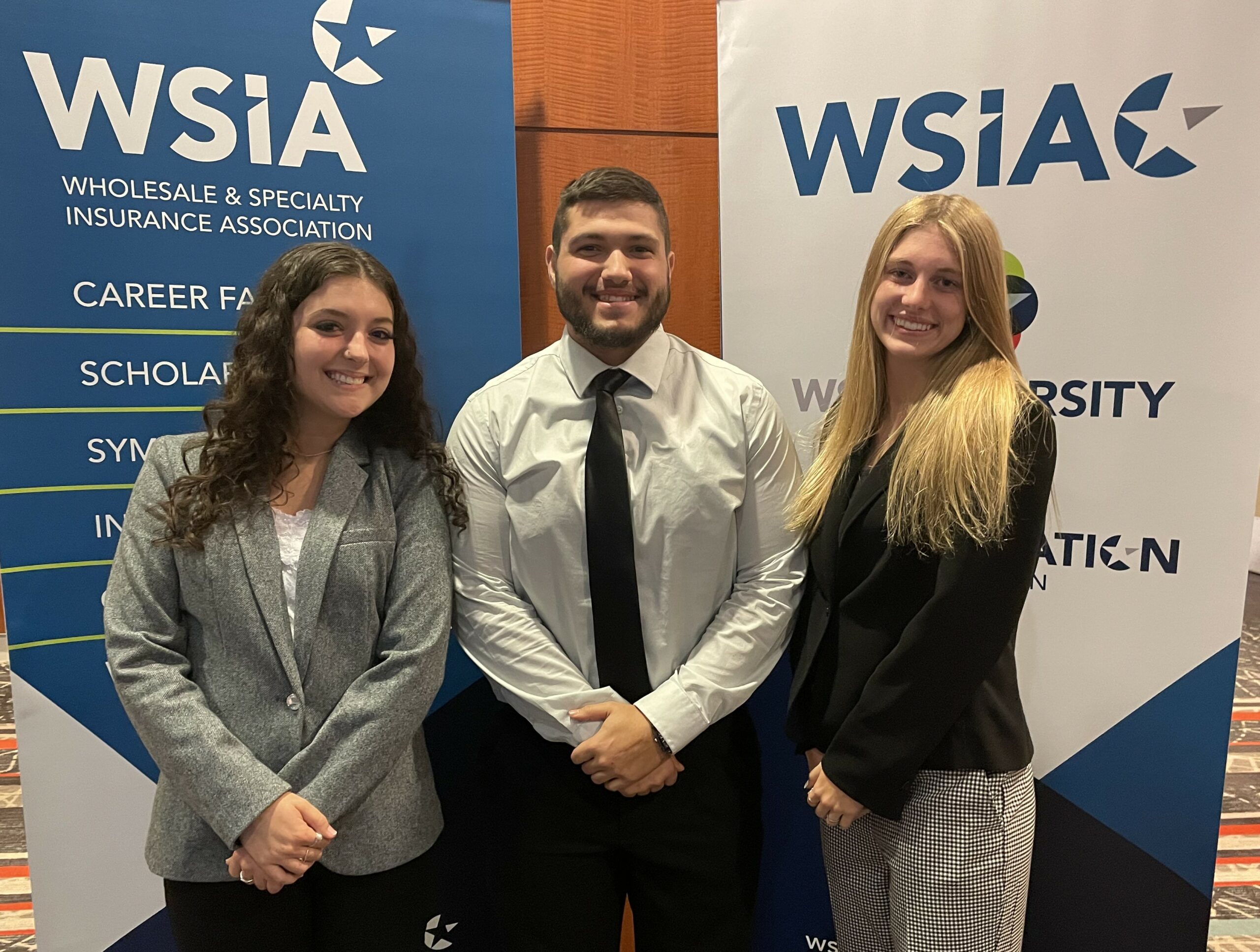 Insurance students pictured at the WSIA event