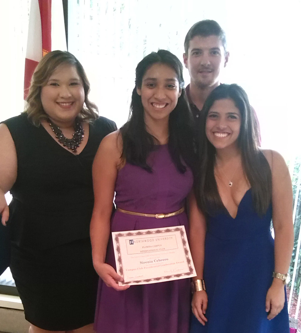 International Club Student Leadership Award Recipients Yolanda Sanchez, Sirenia Cebrero, Ian Steele and Andrea Rojas - 5-2015