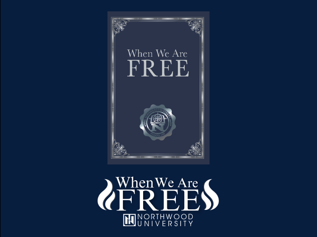 The book cover of When We Are Free with the campaign logo underneath
